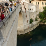 Professional jumping from Mostar's bridge